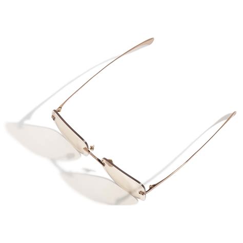 Square Blue Light Glasses Titanium Light Gold 